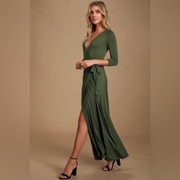 Lulus Black Wrap Maxi Dress - Picture 3 of 8